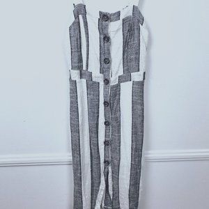 Linen Striped Dress, Urban Romantics, Button Front